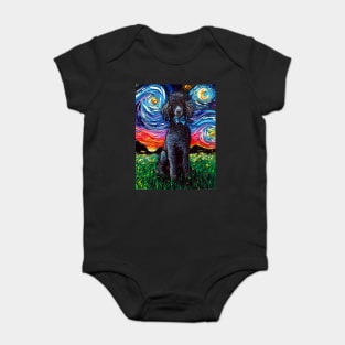 Black Poodle Night Baby Bodysuit